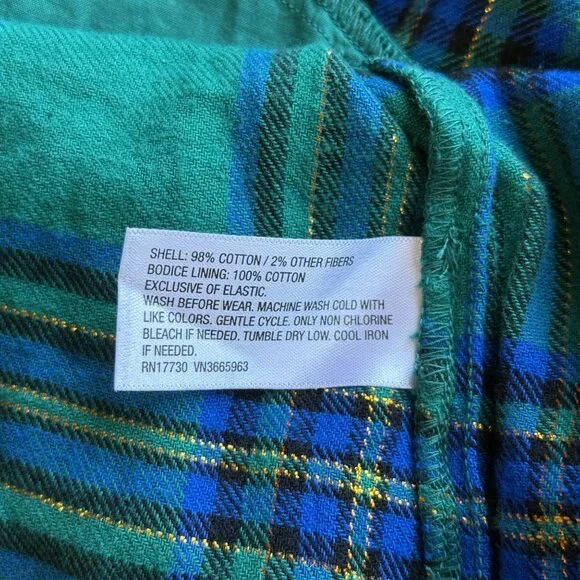 Cat & Jack Green & Blue Plaid Smocked Short Sleeve Dress Girls Size 5T NWOT - Picture 8 of 8